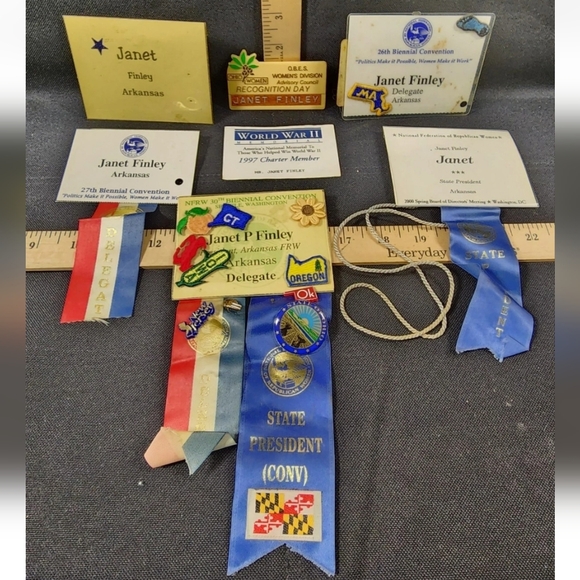 Vintage Political Pins And Ribbon National Convention Lot Ohio Arkansa GOP